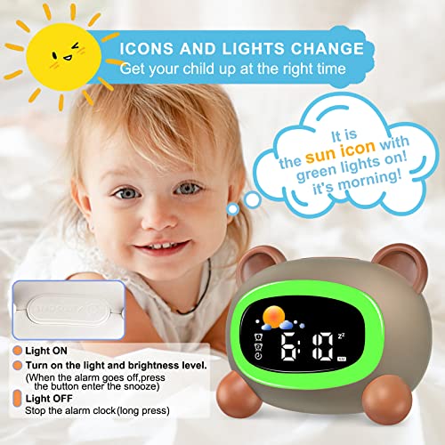 Monebena Kids Alarm Clock Cute Ok To Wake Alarm Clock For Kids Sleep Training Clock With Night Light And Sleep Sound Machine For Toddlers Boys Girls Teens Bedrooms (Bear) #TOP2