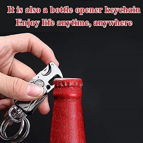 Image of Zentro Rechargeable LED Keychain Flashlight with Type-C Charging, Magnetic Base, Multi Color Light Modes, Compact Torch Light (Multifunction Metal Keychain)