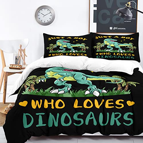 Owl Queen Dinosaur Duvet Cover Twin Size, Dinosaur Bedding Sets For Boys Girls Kids, Cute Cartoon Dinosaur Pattern Kids Duvet Cover Sets With 1 Duvet Cover And 1 Pillowcase, No Comforter #TOP2