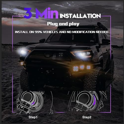 CARSPARKLE H11/H8/H9 Bulbs 600% Brighter 6500K Cool White Fanless Fog Light 20000LM Plug and Play 1:1 MINI Size IP68 Waterproof Halogen Replacement Pack of 2 - Image 4