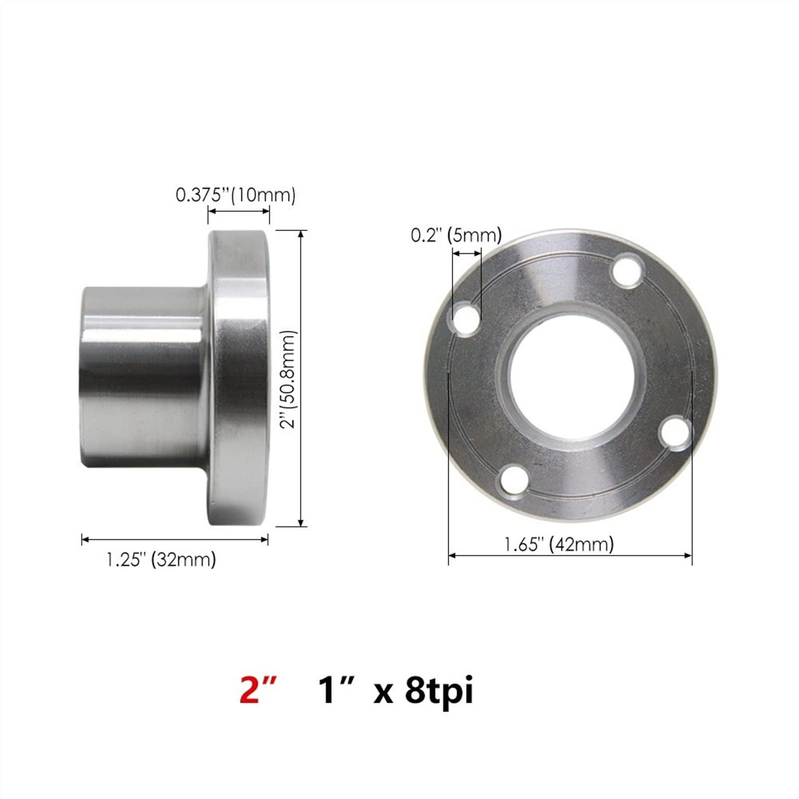 Double Threaded 1x8 TPI Inboard Outboard 4 Steel Wood Lathe Face Plate - 1x8tpi Double Threaded For Inboard/Outboard Turning Torno De Madera - View #11