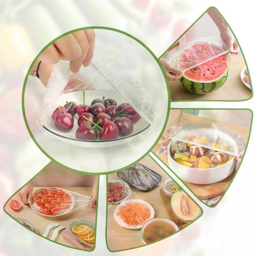 Image of Thickened Transparent Dust Cover, Upgrade Elastic Fresh Keeping Bags Universal Kitchen Wrap Seal Bags, Stretch Plastic Food Storage Covers for Food Fruit Vegetable Outdoor Picnic (27x31in,20pcs)