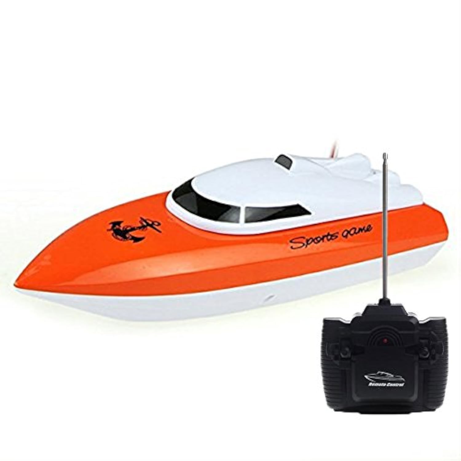 RC Boat, Remote Control Racing Boats for Pools and Lakes, 10KM/H Mini Speed Boat Toys Outdoor Adventure Electric 4 Channels for Kids (802Orange)