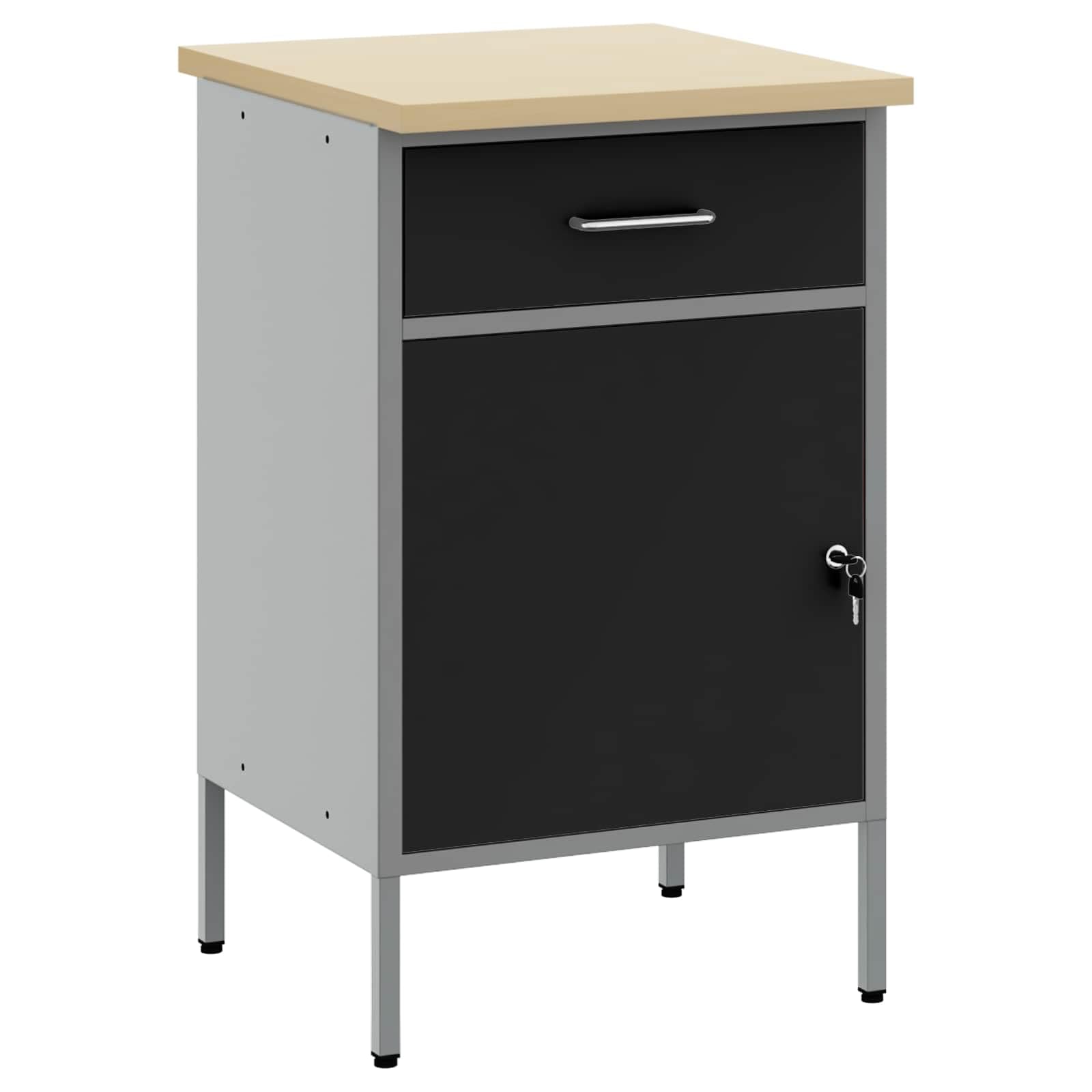 Genérico Banco de Trabajo con cajón Negro y Gris 50 x 55 x 85 cm,Bricolaje,Accesorios de Bricolaje,Organización y Almacenamiento de Herramientas,Mesas de Trabajo,Negro,4103462
