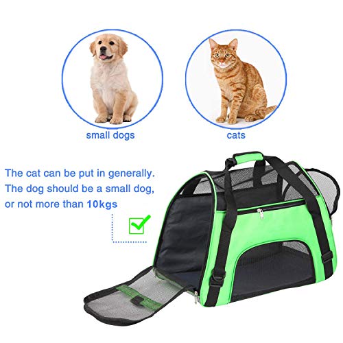 Kraptick-Large-Pet-Travel-Carriers-Pet-Carrier-Bag-Airline-Approved-Duffle-Bags-Pet-Travel-Portable-Bag-for-Little-Dogs-Cats-and-Puppies-Small-Animals-for-Pets-Upto-10Kgs-Green