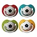Divertido Chupete para Bebé, 4 Piezas Chupete de Silicona Suave, Chupete Creativo Estilo Futbol, Pezón de Silicona de Grado Alimenticio, para Bebé y Infantes de 1 a 3 Años, 4 Colores