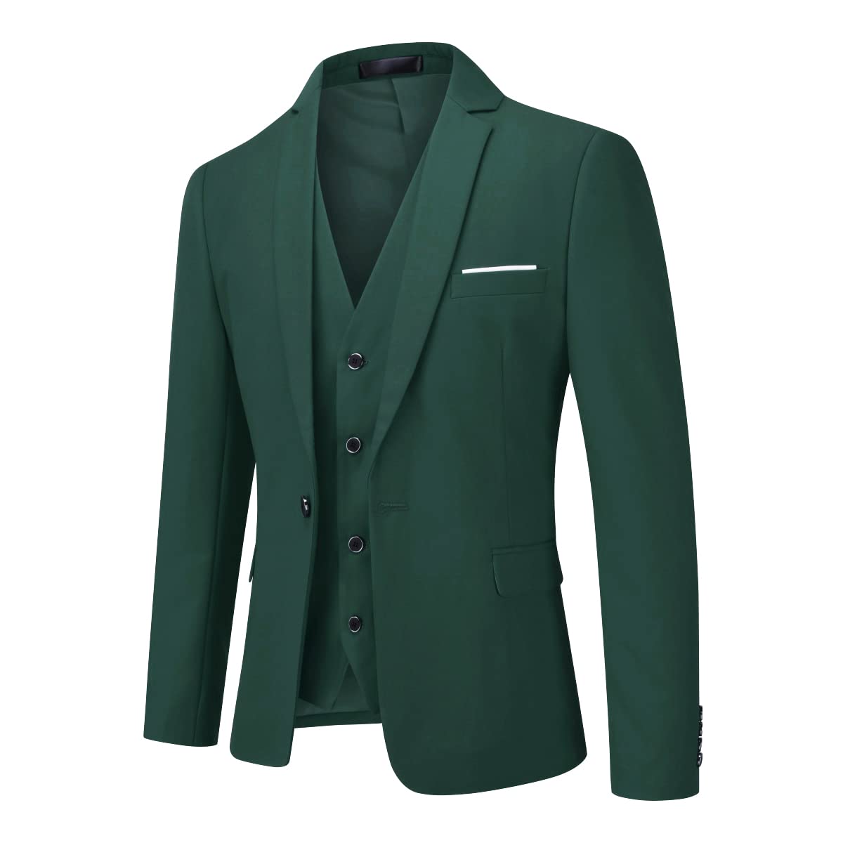 Allthemen Abito da Uomo 3 Pezzi Slim Fit Completo Formale da Matrimonio Un Bottone Giacca Gilet Pantaloni