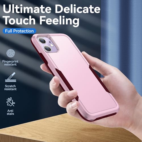 Coque iPhone 11 avec protection écran HD intégrale rigide rose - 4