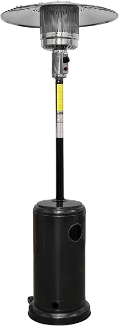 Dellonda Freestanding Gas Patio Heater 13kW with wheels for Commercial & Domestic Use, Black - DG1