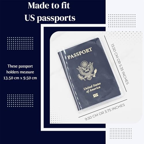 Pack of 6 Clear Passport Cover, Clear Passport Case with Travel Document & Credit Card Organizer, Waterproof Passport Holder for Travel, Made with Heavy Duty Plastic for US Passports4