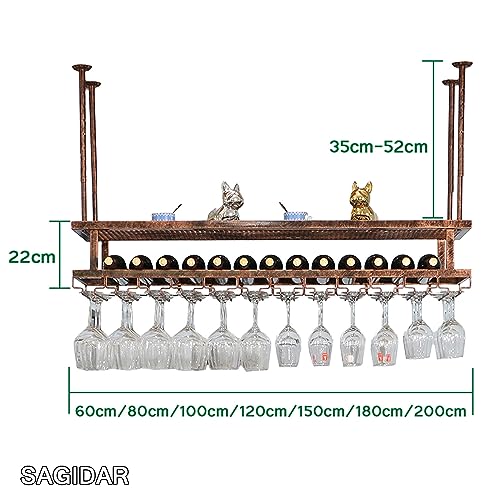 Support à verres à vin suspendu réglable avec compartiment en filet - 2