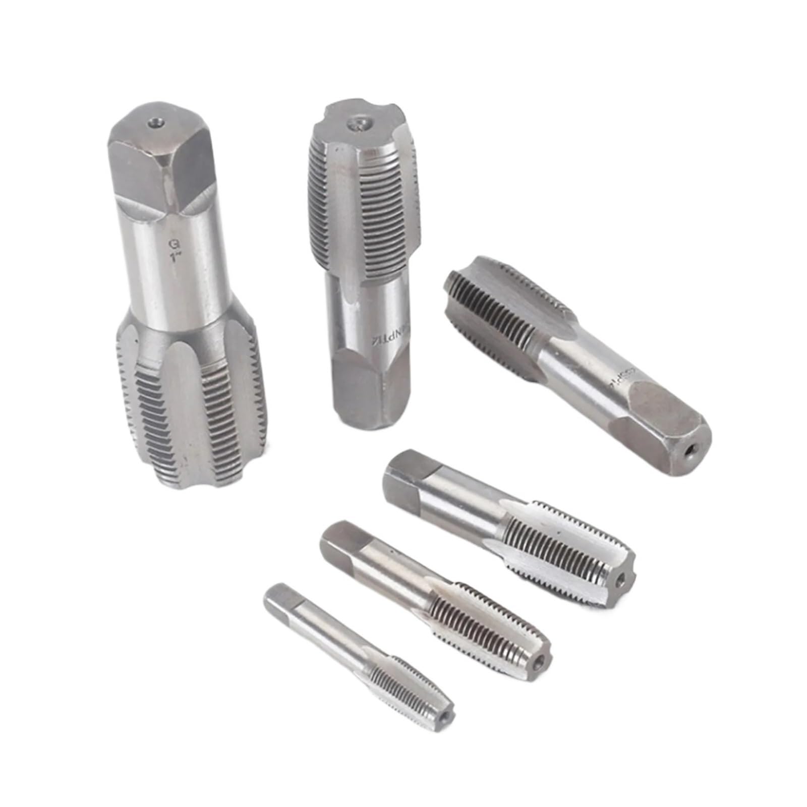 Juego de machos de roscar cónicos HSS para Tubos, G1/8, 1/4, 3/8, 1/2 y 3/4, BSP, para Limpieza de roscas de Metal, reroscado y Corte de Tornillos (1/2, 5 Unidades)