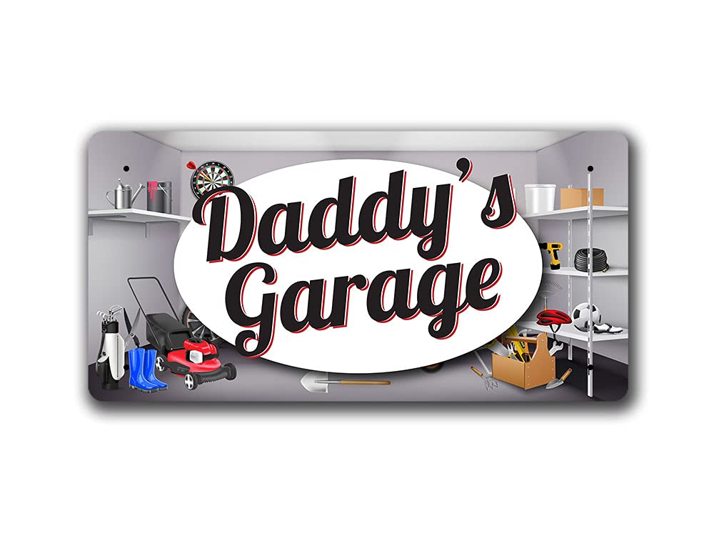 Mcmug White - Daddy's Garage - Metal Sign, Decorative Sign, 200Mm X 100Mm