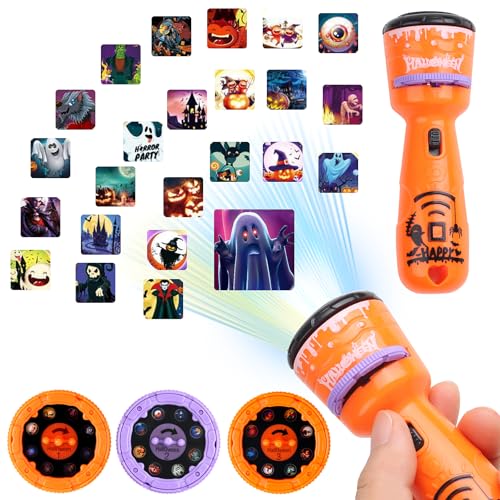 JOFONY Halloween Taschenlampen Projektor für Kinder,Projektor Taschenlampe,Projektor Spielzeug,Diaprojektor Taschenlampe,Kleine Halloween Diashow Projektor mit 24 Bilder für kinder Halloween Spielzeug JOFONY Halloween Taschenlampen Projektor für Kinder,Projektor Taschenlampe,Projektor Spielzeug,Diaprojektor Taschenlampe,Kleine Halloween Diashow Projektor mit 24 Bilder für kinder Halloween Spielzeug