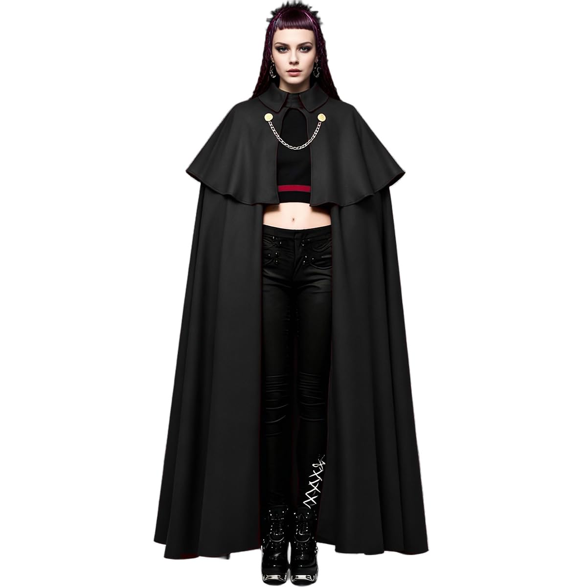 BPURB Mittelalterlicher Renaissance-Ritterumhang für Herren, Steampunk-Kostüm, Unisex, Halloween, Cosplay, Gothic, Party, Umhang
