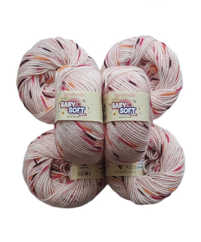 Vardhman Baby Soft Print Multi Shaded (Pack of 16) Baby Soft Wool Ball