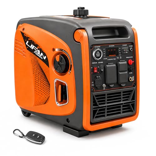 Image of LIFAN 4800W Portable Inverter Generator with Remote Electric Start, Super Quiet Gas Powered Engine, 30A RV Ready Outlet & CO-Minder Sensor, EPA Compliant for Camping, Travel Trailers & Home Backup