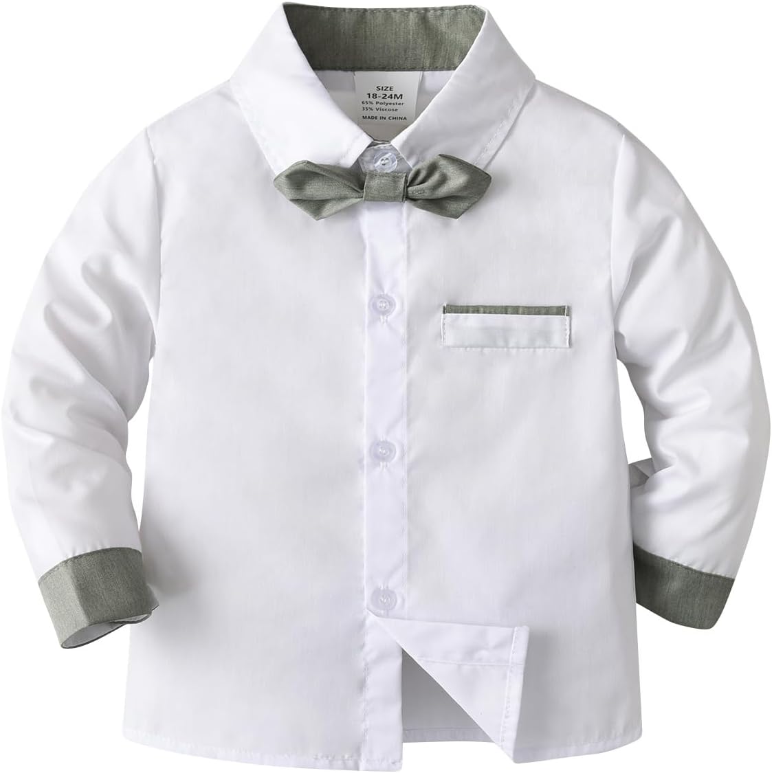Baby Boys Pants Sets, Infant Long Sleeve Shirt + Pants + Bow Tie + Suspenders,Toddler Gentleman Outfits