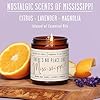 Mississippi Gifts, Mississippi Decor for Home - 'There's No Place Like Mississippi Candle, w/Citrus, Lavender & Magnolia I Mississippi Souvenirs I Mississippi State Gifts I 9oz Jar 50Hr Burn, USA Made #1