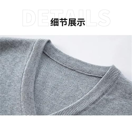 Men Thicked Knitted Pullovers V-Neck Sleeveless Business Solid Wool Sweaters Vest2