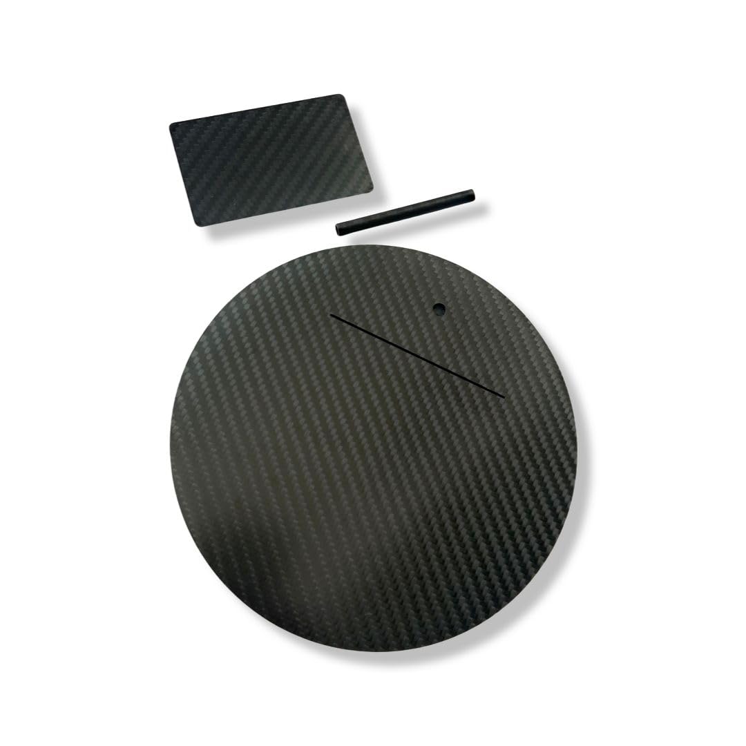 M&M Smartek XXL Set V2 Carbon Teller & Carbon Karte im EC/Kreditkarten Format inkl. Röhrchen (Dicker) aus echter Kohlefaser in schwarz