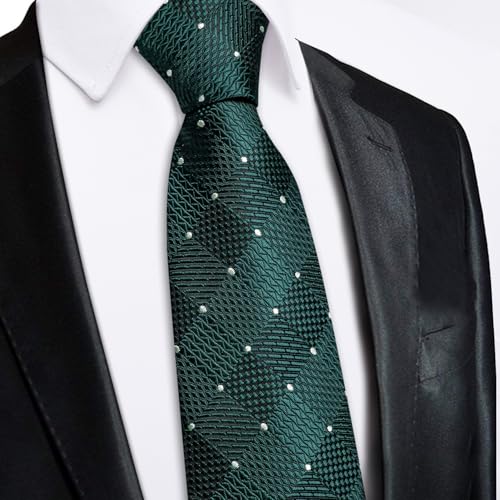 Image of Hi-Tie Zipper Ties for Men Pre-tied Tie Set Lapel Pin Pocket Square and Cufflinks Formal Business Wedding Adjustable Necktie