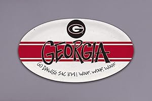 Magnolia Lane Georgia Bulldogs Heavyweight Melamine Oval Trays for Dog and Women