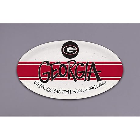 Magnolia Lane Georgia Bulldogs Heavyweight Melamine Oval Trays for Dog and Women