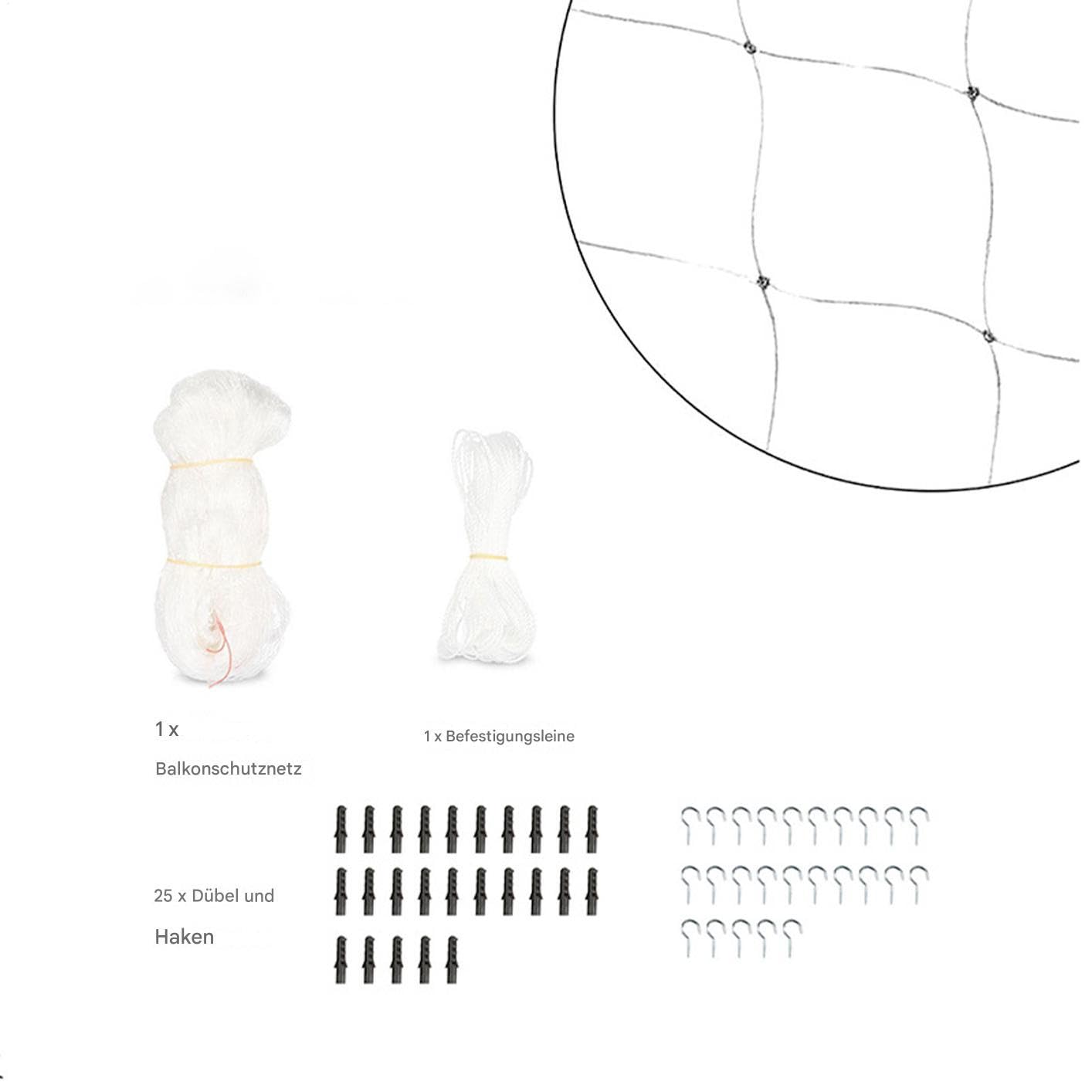 NETTINA DI BALCONO per animali domestici, balcone da rete per gatti | Rete per la per animali domestici per balcone, scale, porta,