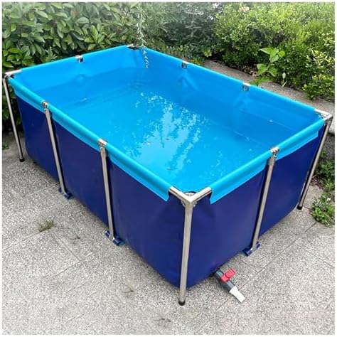Durable Foldable Blue PVC Koi Fish Pond - 2x1.5m Heavy-Duty Aquarium Tank for Breeding, Temporary Water Storage & Garden Use - 0.7mm Thick Outdoor Fish Pond