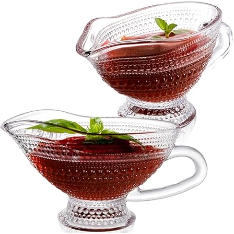 ZOOFOX 12 oz Glass Gravy Boat Set Cover