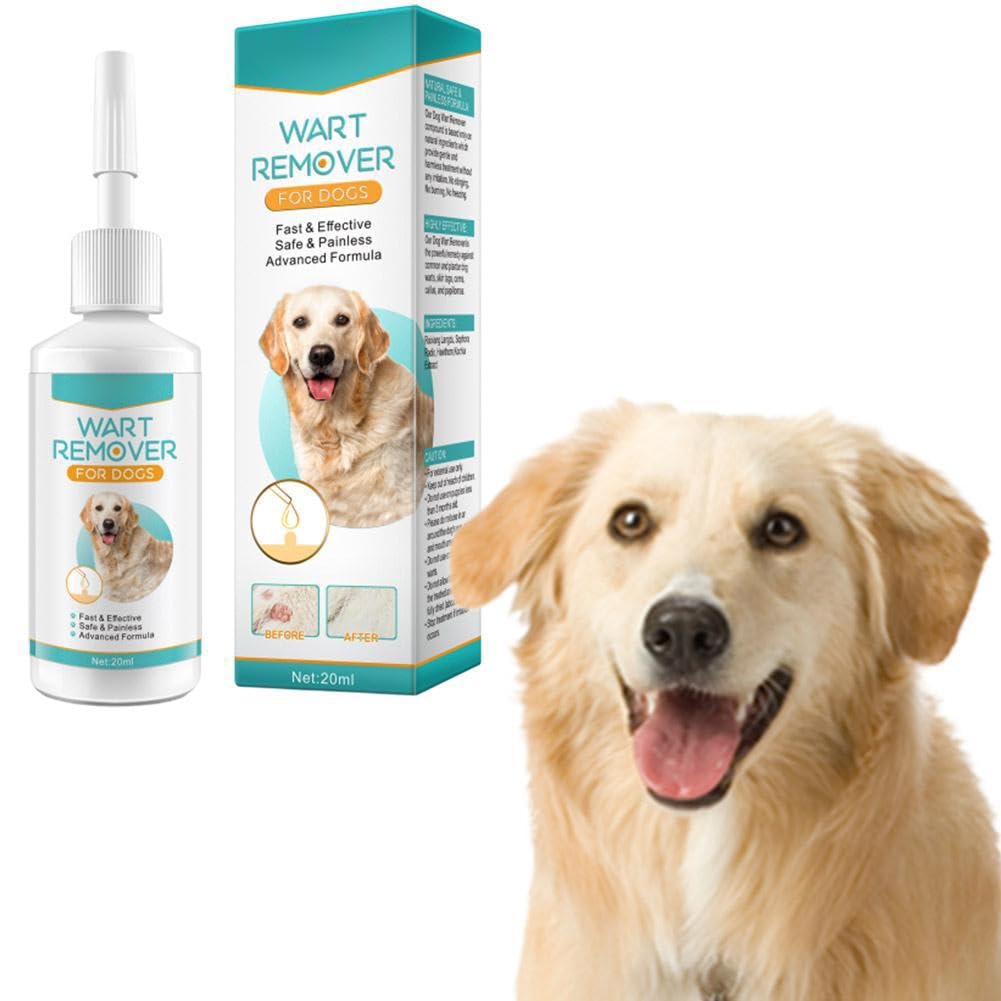 Traitement anti-verrues pour chien – Liquide à action rapide à base de plantes pour papillomes et imperfections canines, traitement de la peau des chiens et des verrues – 20 ml