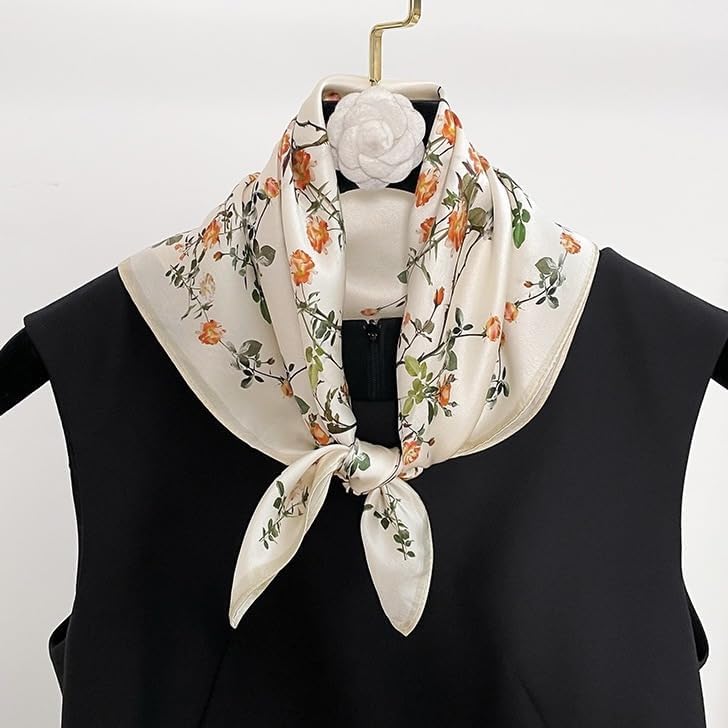 Mulberry Silk Scarfs Neck Scarf 21"x21" Small Square Scarfs hair scarf bandana for Women Gift Packed - Image 3