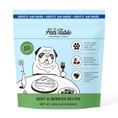 The Pets Table Beef & Berries Grain-Free Air Dried Dog Food, 1 lb (16 Oz) Bag