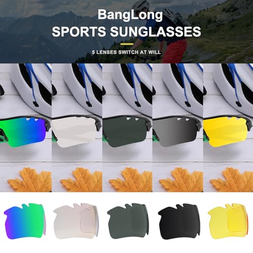 Image of BangLong Polarized UV400 Sports Sunglasses with 5 Lenses for Men Women