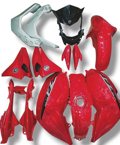 Image of JMD Auto Parts FZ S V2.0 Motorcycle Full Body Kit, Red Colour