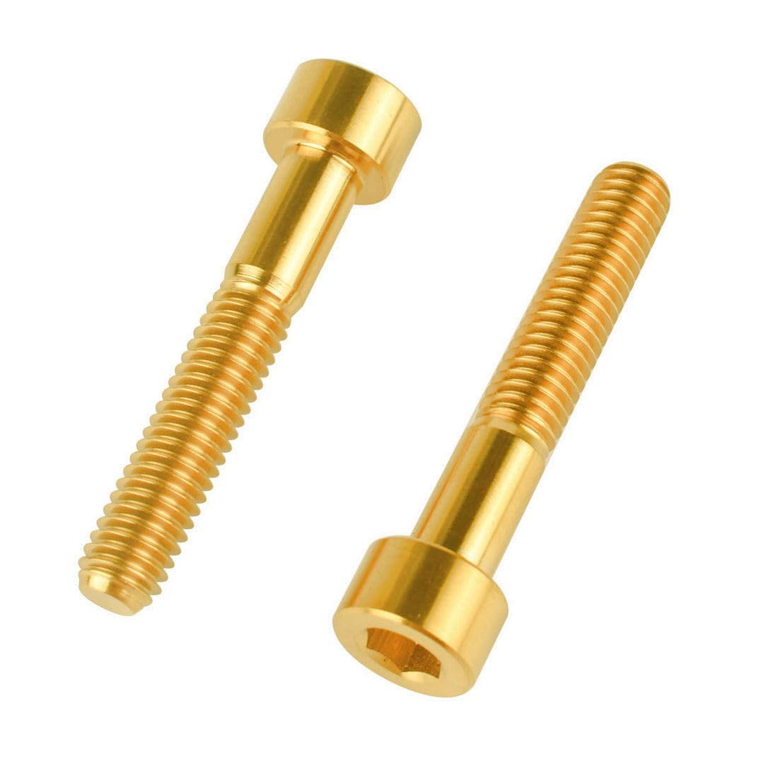 VAMUOEFL Titanium Bolts M6x35mm Allen Hex Head for Bicycle Headset Stem Top Cover Screws 5Pcs Gold