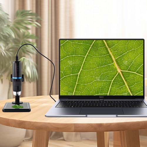 Image of WiFi USB Digital 50X to 1000X Digital Microscope with Stand, 8 LEDs,Supports APP,Compatible with iPhone iPad Android Mac Windows