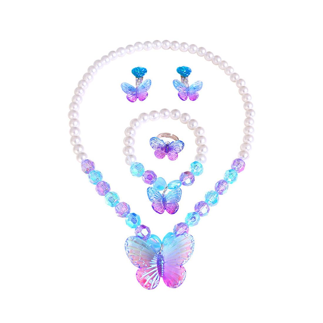 Set Di Gioielli Per Bambini Con Unicorno - 6 Pezzi (Collana, Braccialetto, Orecchini), Per Feste E Costumi - Foto 3