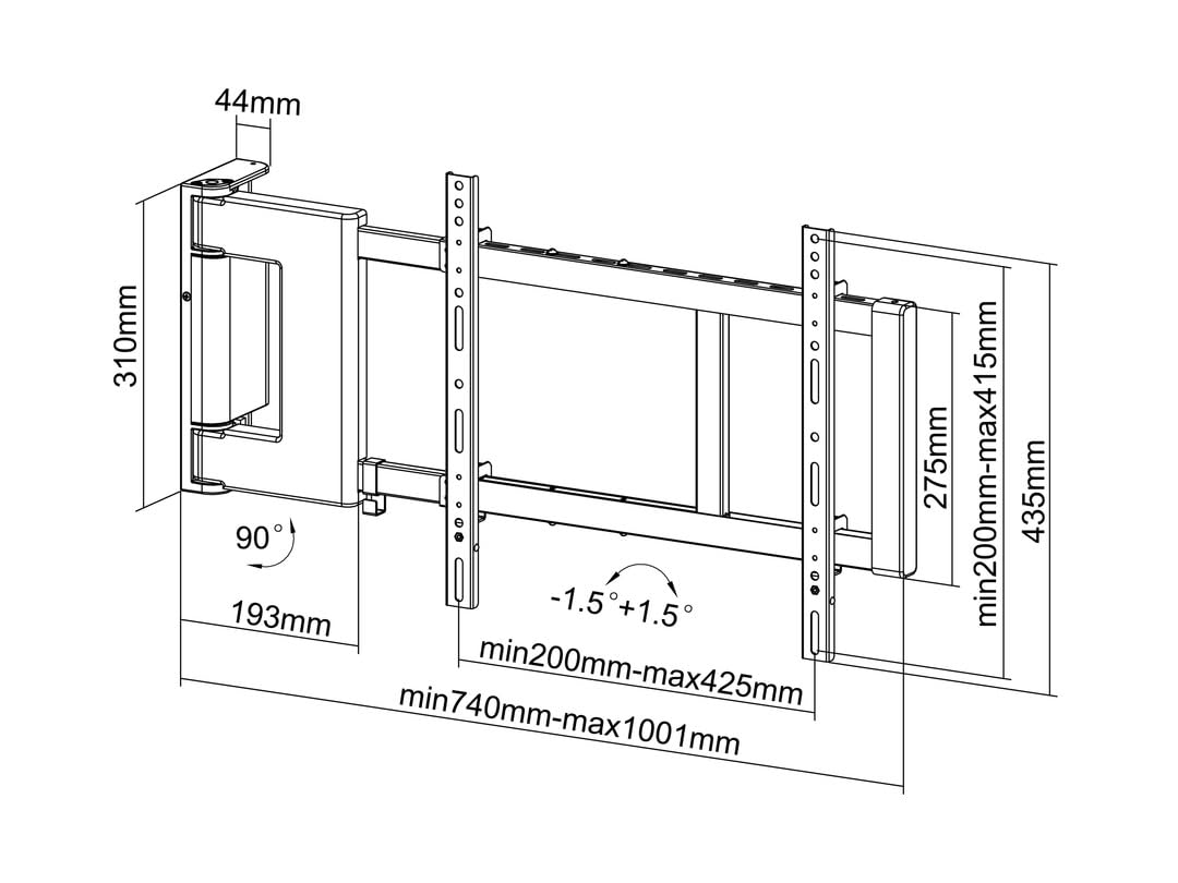 MotorSwingArm Mount per TV 32