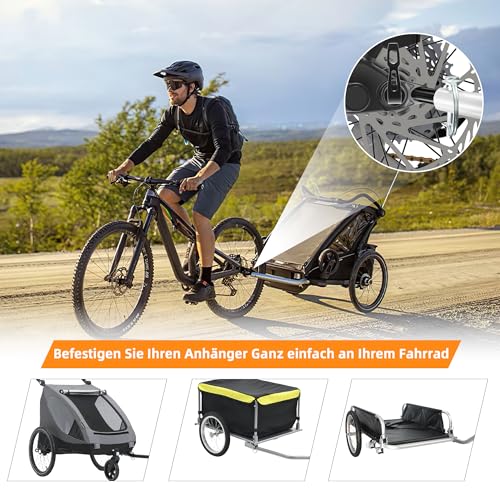 NICEDACK Fahrradanhänger Kupplung, Fahrrad Anhängerkupplung, Fahrradanhänger-Adapter,Hundeanhänger Adapter für Fahrrad, Kinderanhänger Fahrradkupplungen (Schwarz)