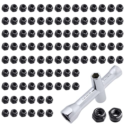 Hobbypark 100pcs Wheel M2.5 Lock Nuts with Wheel Wrench for 1/18 TRX4M Replacement Parts