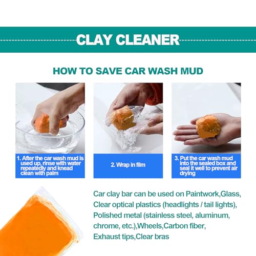 4er Pack 100g Car Clay Bar Auto Detailing Magic Clay Bar für Autowäsche Auto BLAU - Bild 22 von 22