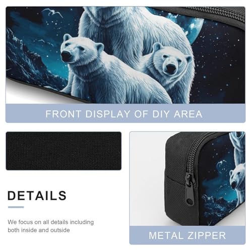 3D Arctic Bear Moonlight Large Travel Backpacks Carry on Backpack Weekender Bag with 2 Storage Pockets for Men And Women4