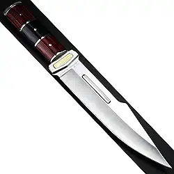 Faca Artesanal para Churrasco com Cabo em Madeira Rubi, Lâmina em Aço Inox