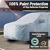 iCarCover 18-Layers Premium Universal Fit SUV Car Cover Waterproof All Weather Sun Rain Snow UV Protection Outdoor Indoor Full Exterior Covers for Automobiles Sedan Hatch Coupe Fit for 164-173 inch