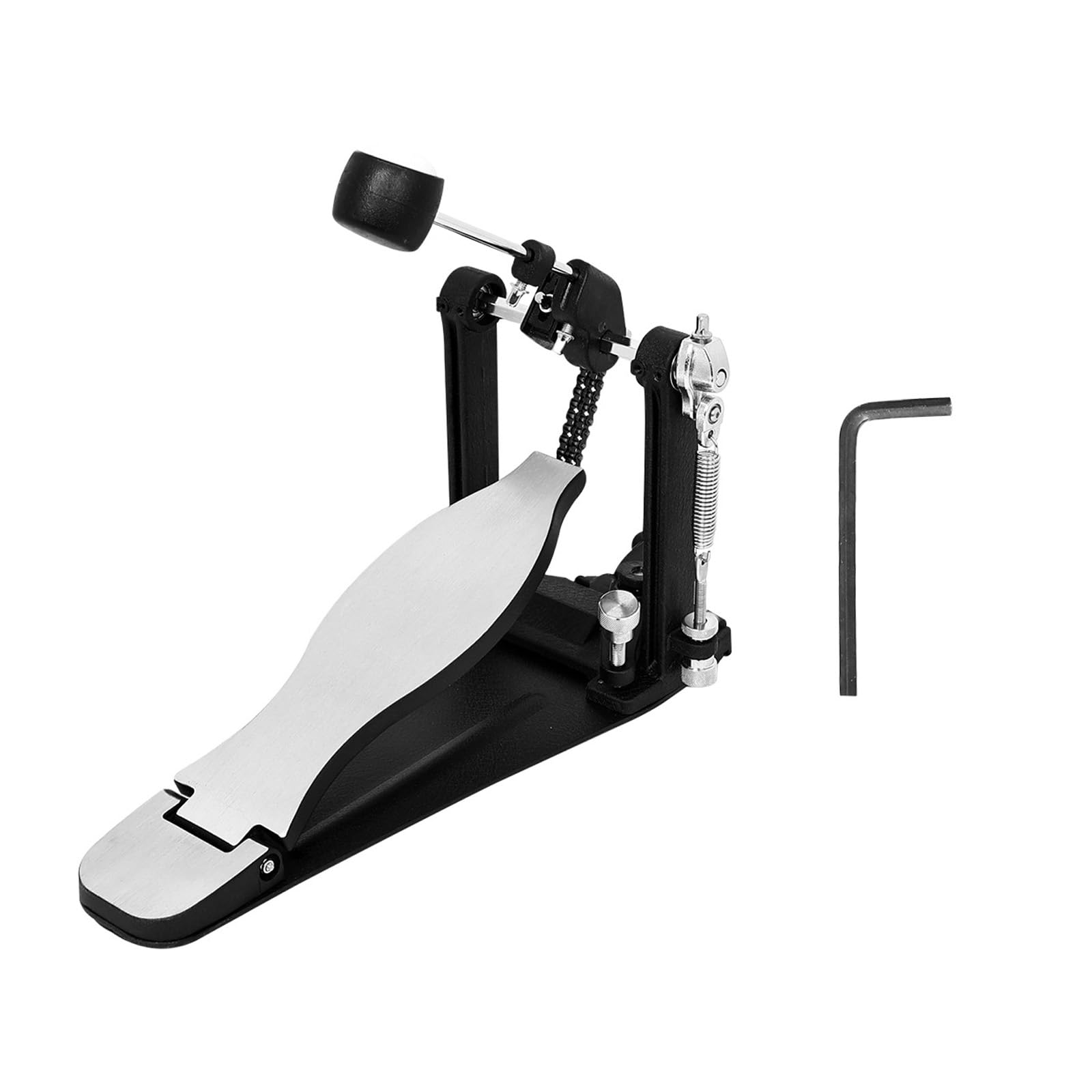 Pedale per grancassa con doppio controllo stabile antiscivolo Pad Metallo Drum Pedal per batteria acustica elettronica