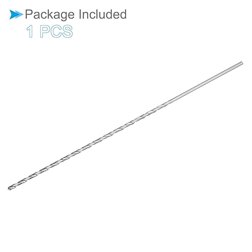 Miniatura 9 de Broca helicoidal extra larga, 0.276 in de diámetro de taladro 9.843 in de longitud total, broca helicoidal de acero de alta velocidad (aplicaciones