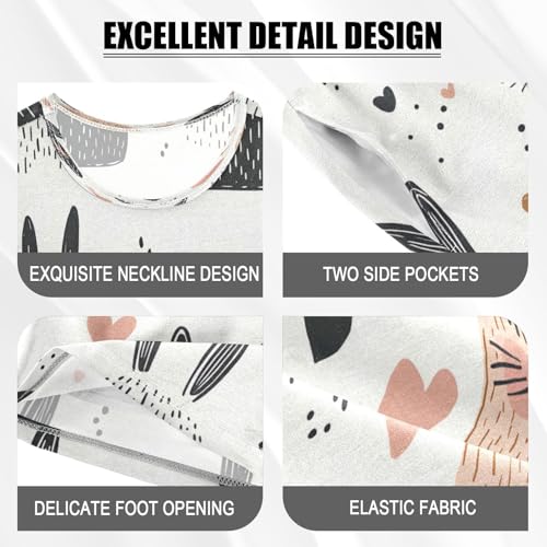 senya Short Sleeve Pajamas Sets Summer Cotton Sleepwear Black Pink Rabbit4