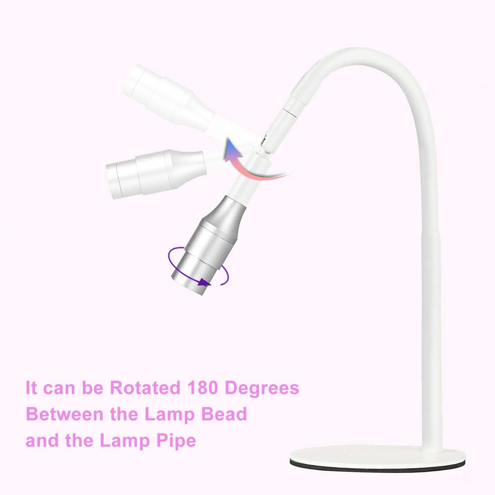 LáMpara Led Para UñAs - Luz Uv De Cuello De Cisne - LáMpara De Secado RáPido Para Esmalte De Gel - Profesional Para UñAs De Gel De Secado RáPido - Cuello De Cisne Flexible Y Giratorio De